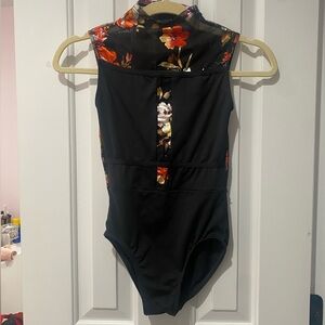 floral mesh oriental leotard